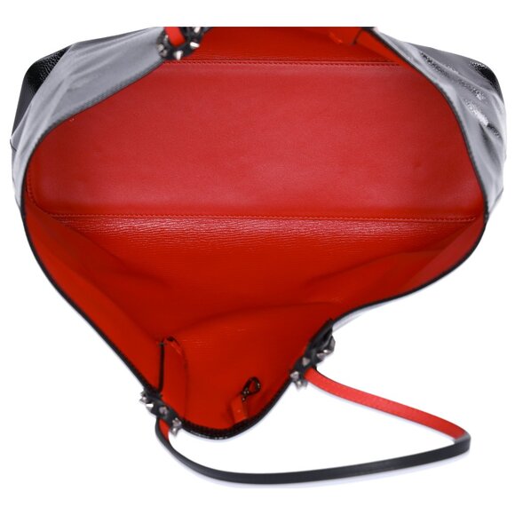 Christian Louboutin Cabata Small Tote Bag Black Red Patent Leather - Picture 8 of 10